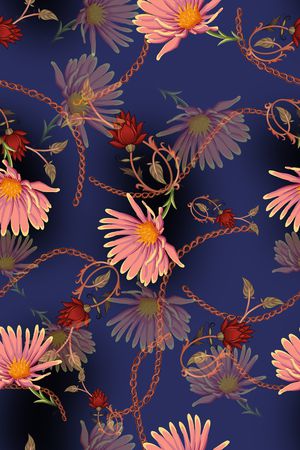 连衣裙印花花型图片
