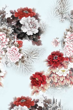 旗袍印花花型图片