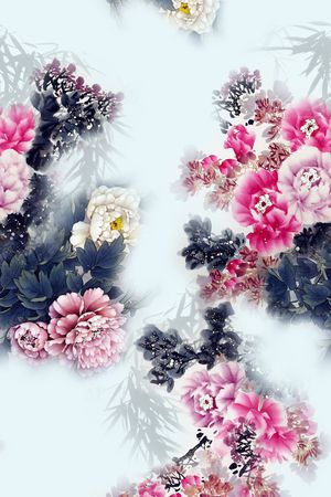旗袍印花花型图片