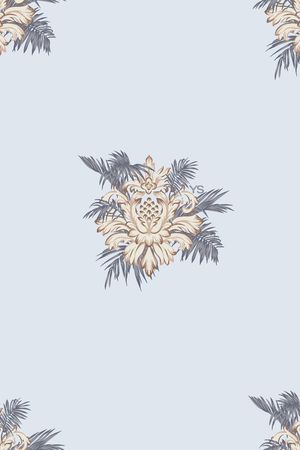 欧式定位花印花花型图片