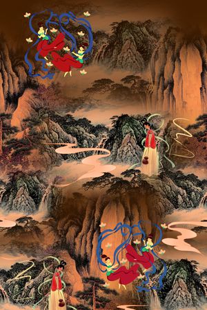 连衣裙印花花型图片