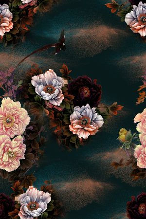 连衣裙印花花型图片