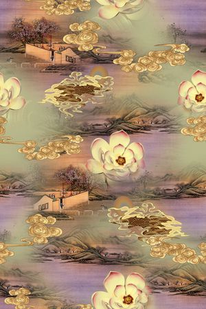 连衣裙印花花型图片