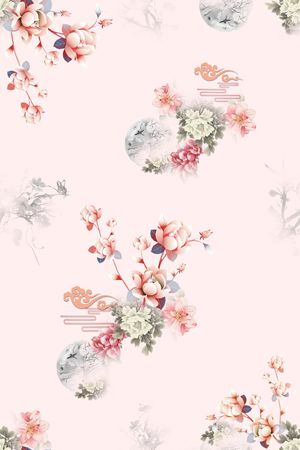 连衣裙印花花型图片