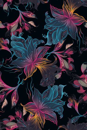 线条印花花型图片