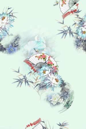 绿植树叶印花花型图片