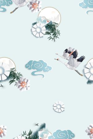 绿植树叶印花花型图片
