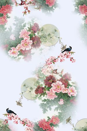 绿植树叶印花花型图片
