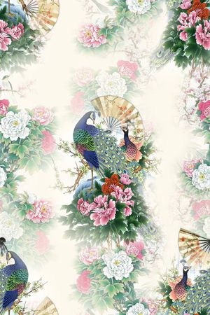 绿植树叶印花花型图片