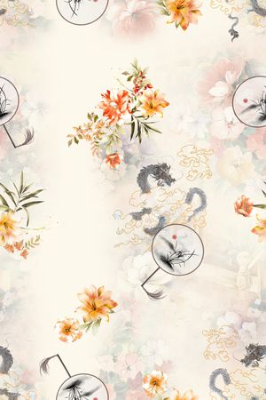 绿植树叶印花花型图片