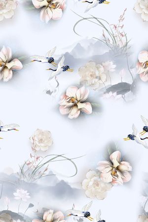 绿植树叶印花花型图片