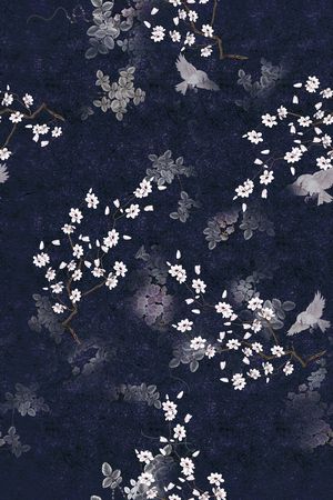 黑底花卉印花花型图片