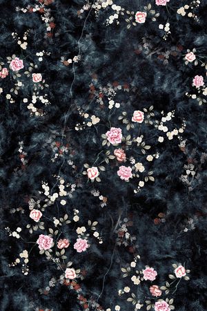 黑底花卉印花花型图片