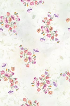 清爽底花卉印花花型图片