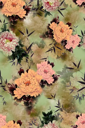连衣裙印花花型图片