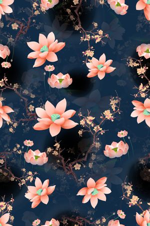 连衣裙印花花型图片