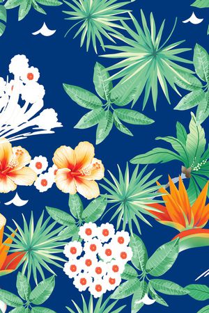 绿植树叶印花花型图片