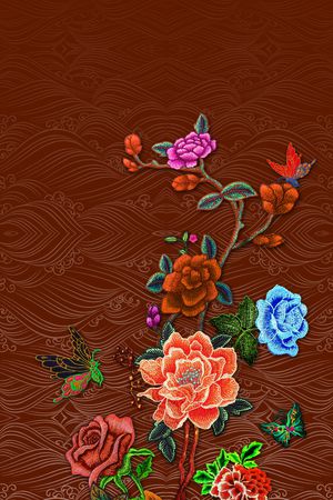 女装定位花印花花型图片