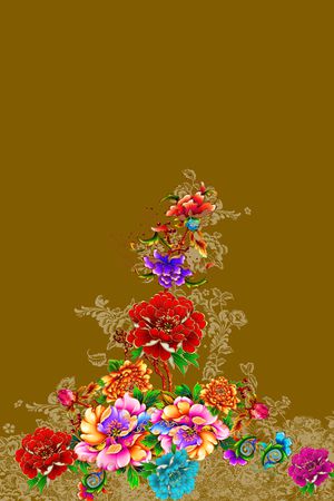 女装定位花印花花型图片
