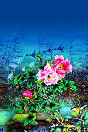 数码定位花印花花型图片