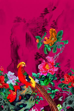 花鸟印花花型图片
