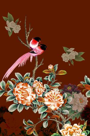花鸟印花花型图片