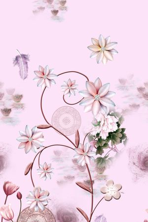 连衣裙印花花型图片