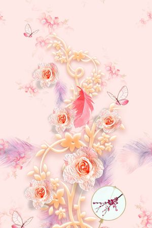 连衣裙印花花型图片