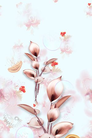 连衣裙印花花型图片
