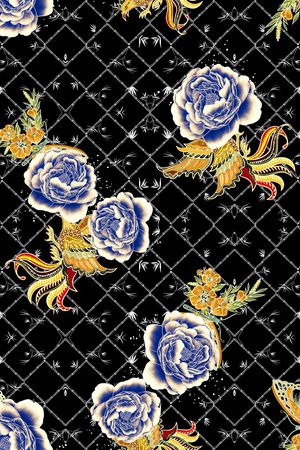 线条印花花型图片