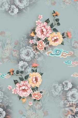 绿植树叶印花花型图片