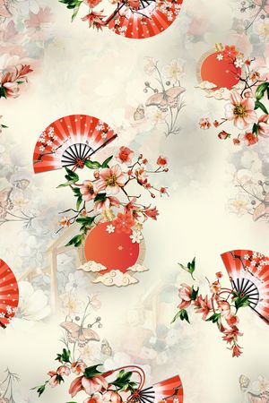 绿植树叶印花花型图片