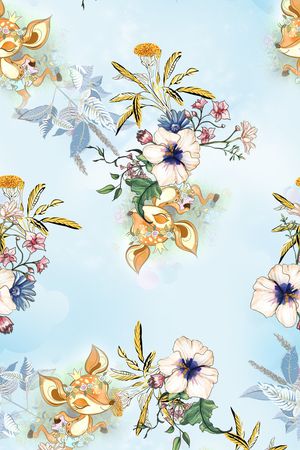 绿植树叶印花花型图片