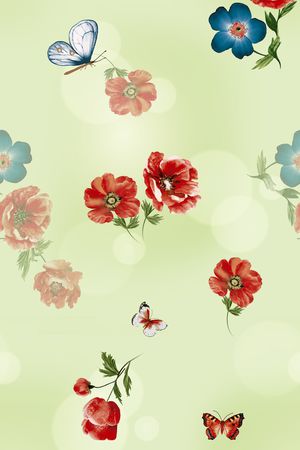 绿植树叶印花花型图片