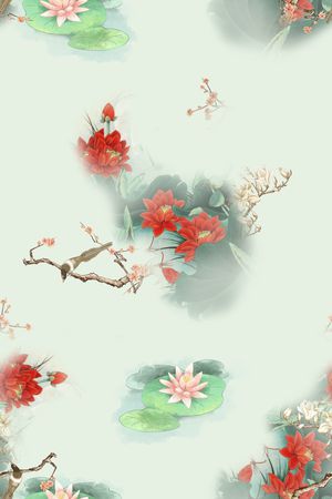 绿植树叶印花花型图片