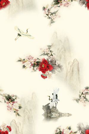 绿植树叶印花花型图片
