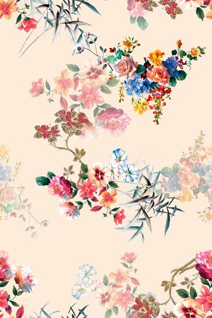 绿植树叶印花花型图片