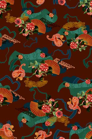 花卉印花花型图片