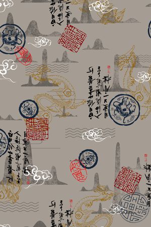 龙印花花型图片
