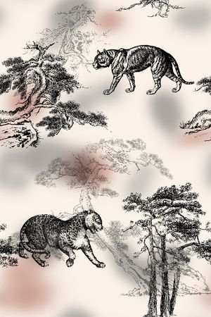 老虎印花花型图片