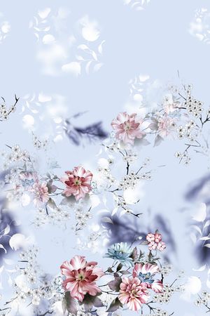 连衣裙印花花型图片