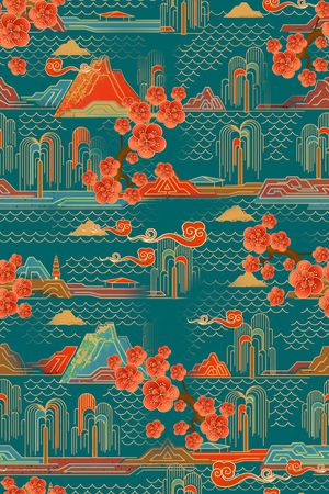梅花印花花型图片