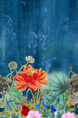 女装定位花印花花型图片