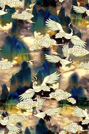 中老年入花型印花花型图片
