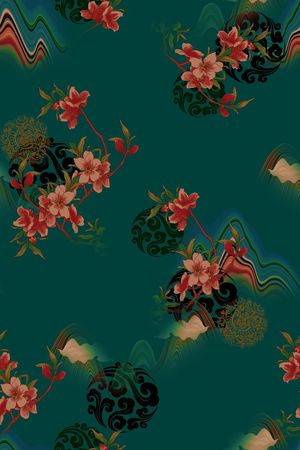 连衣裙印花花型图片