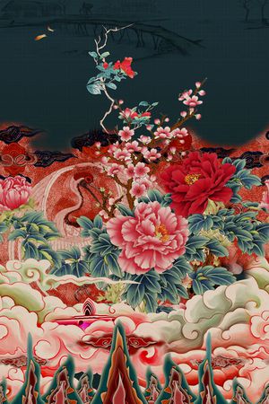 女装定位花印花花型图片