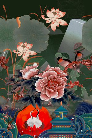女装定位花印花花型图片