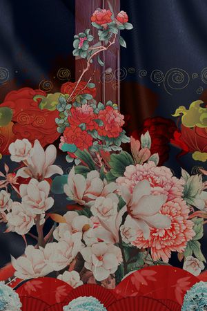 女装定位花印花花型图片
