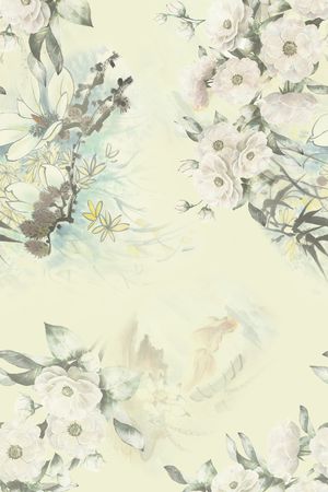旗袍印花花型图片