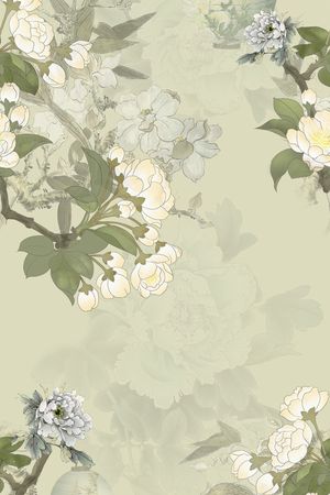 旗袍印花花型图片